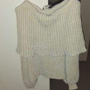 Forever 21, Small, Cream, Foldover Sweater